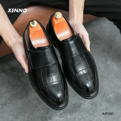 Business Men's Stone Pattern Leather Formal Shoes